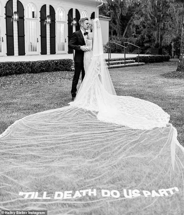 Elegant affair: Sorry the singer and Vogue model both posted stunning black and white photos from their splash weddings