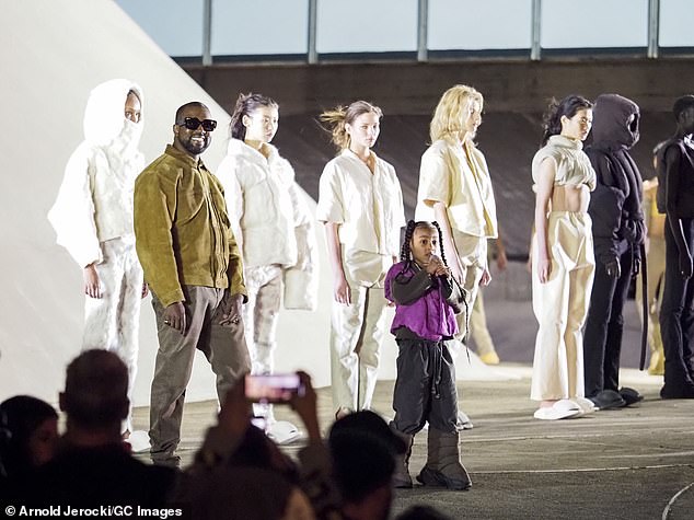 Just like Dad!  Little North debuted his own Paris Fashion Week rap on March 2, while Espace was at Neymeyer's catwalk when his famous father Kanye West (L) presented his FW / 20 clothing collection