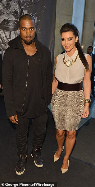 Pictured in Kim and Kanye West 2012