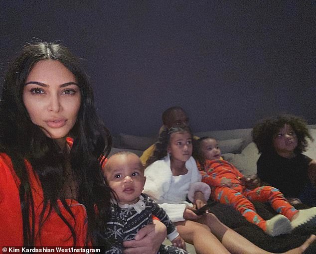 March 25 Family portrait: Kim and Kanye married in 2014 after two years of dating - son St., 4;  Daughter Chicago, 2;  Son Psalm, 16 months