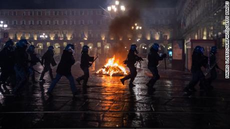 Protesters clash with police in northern Italy as anger mounts over Govt-19 restrictions
