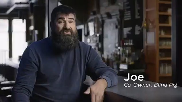 Joe Malcolm, co-owner of Ann Arbor Bar, describes a recent ad published by Joe Biden's campaign, who is a wealthy 'angel investor' in technology startups in Michigan.
