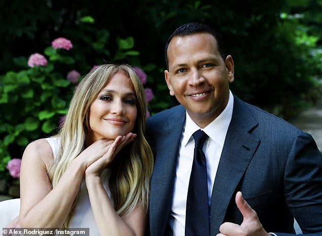 Happy couple: Jay-Low's latest appearance as he and his fiance Alex Rodriguez, 45, recently approved Joe Biden as president