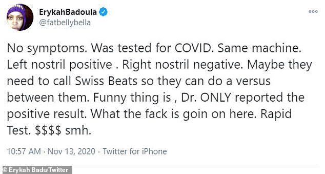 Quick test: The song performed a quick test with his band as part of a routine protocol prior to a livestream broadcast because the Swiss Beats mocked the need to do an ‘against’ between his two noses.