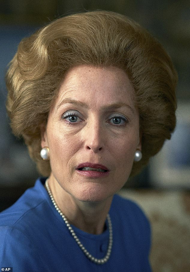 Crown viewers confused by Gillian Anderson's portrayal of Margaret Thatcher (pictured)