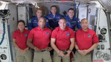 It's a packed house on the International Space Station with 7 people - and Baby Yoda