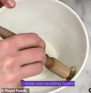 The pan should be greased before steaming