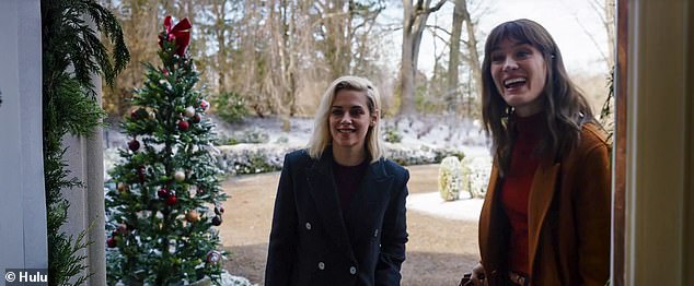 ROME-COM: Abby, played by Kristen, will attend his girlfriend's Harper, starring McKenzie Davis, at the family's annual holiday party, where she finds out she's not yet out of conservative parenting (still pictured).