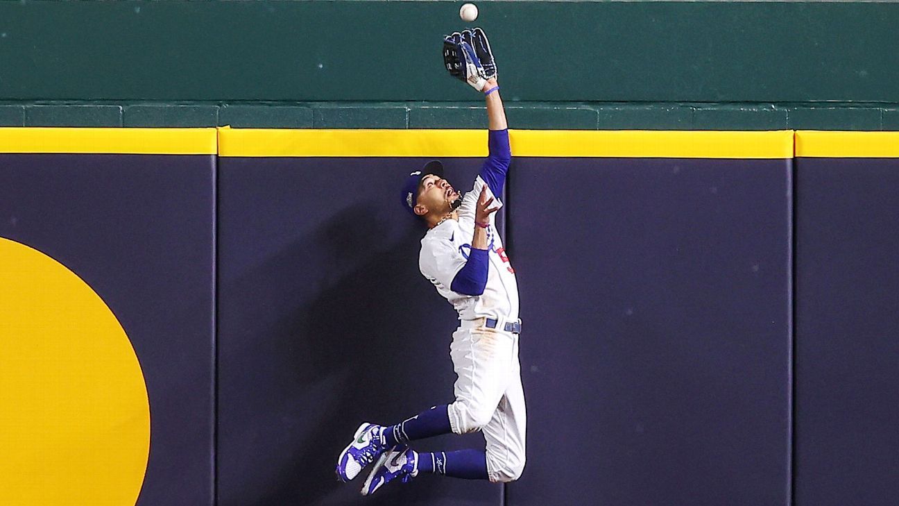 Dodgers Mookie Bets fifth straight Gold Glove winners title