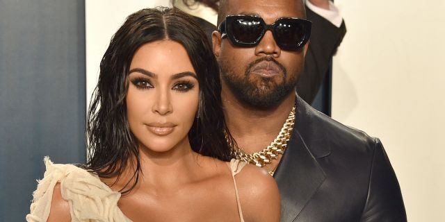 Kim Kardashian and Kanye West attended the 2020 Vanity Fair Oscars at the Wallis Annanberg Center for the Performing Arts on February 09, 2020 in Beverly Hills, California.  (Photo by David Grotti / Patrick Macmullan via Getty Images)