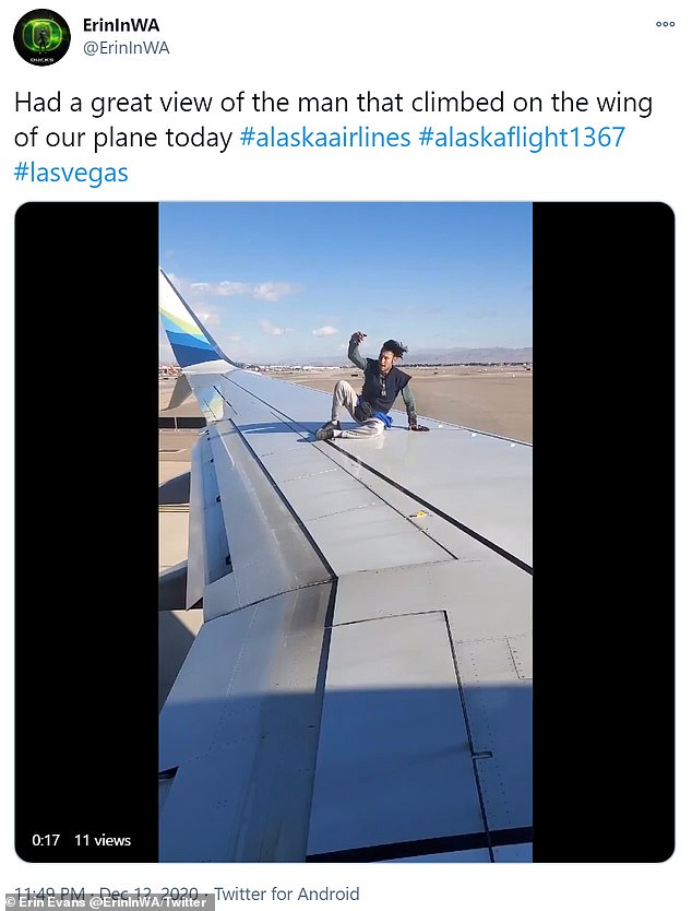 Twitter user Erin Evans captured most of the incident while inside his departure plane