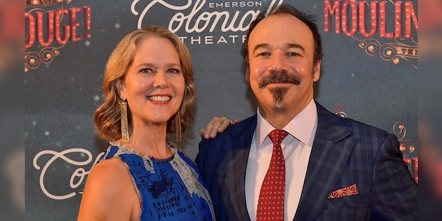 Rebecca Luker and her husband Danny Burstein.  (Photo by Paul Marotta / Getty Images for the Emerson Colonial Theater)