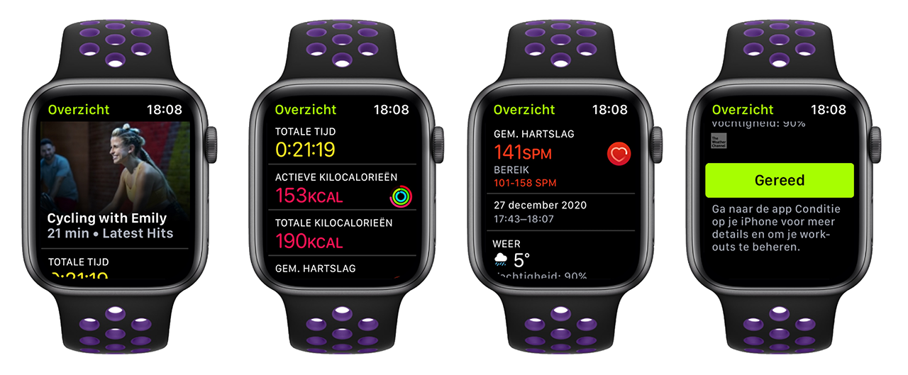 Fitness + finished workout on Apple Watch
