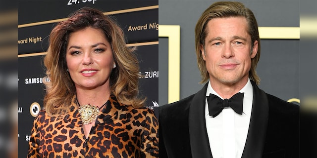 Shania mentions Twain Brad Pitt in a song and sent a cheeky birthday greeting many years later.