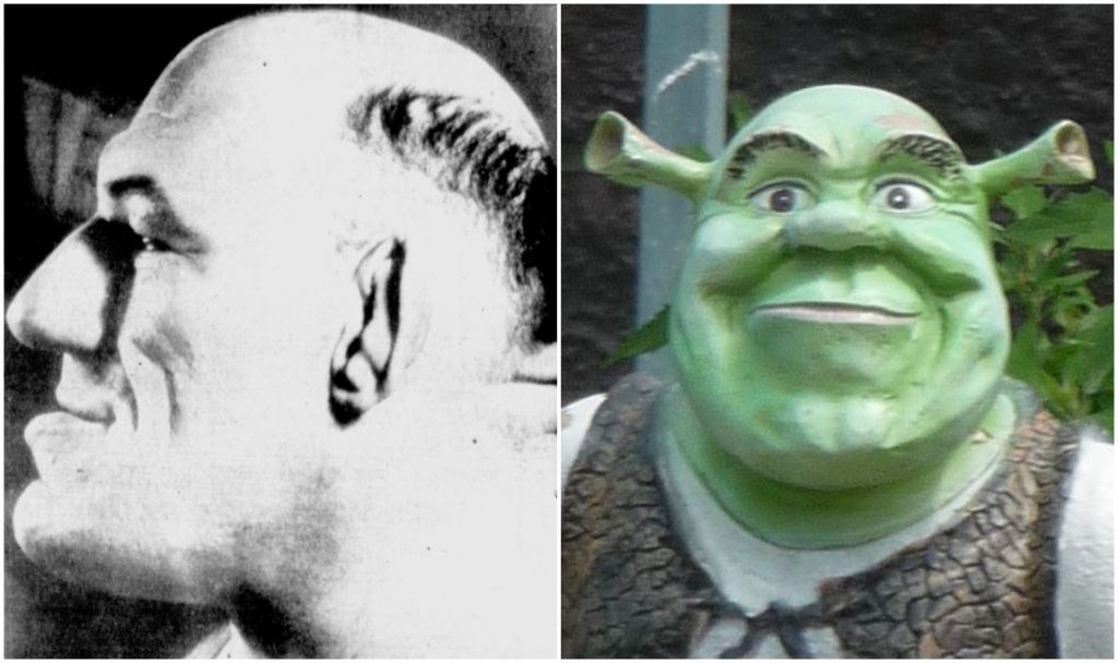 Shrek's appearance may be based on a French wrestler