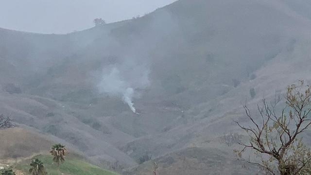 The helicopter crashed in the hills of Calabasas.