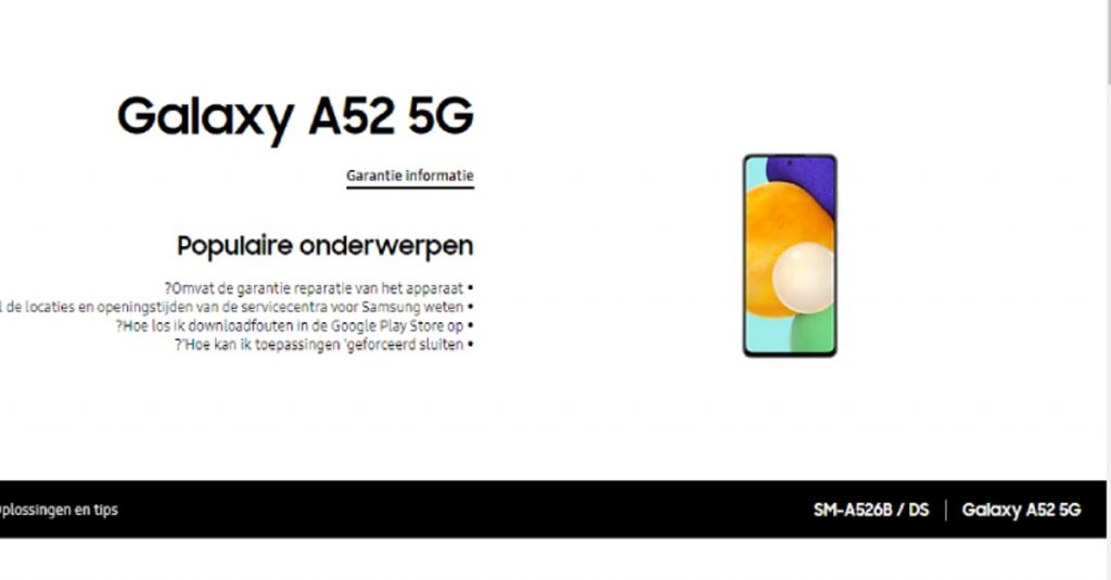 Samsung itself leaks Galaxy A52 and A72 early on its website