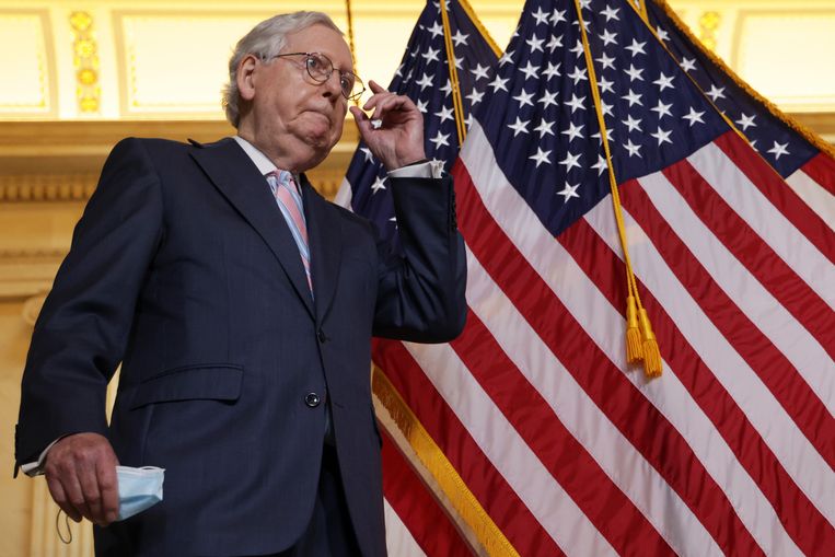 Senator Mitch McConnell, leader of the Republican minority faction in the United States Senate.  Image Getty Images
