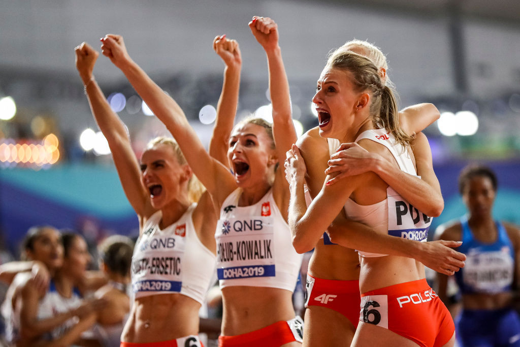 Host nation Poland will face European champion Poland in the Netherlands Hall in the 4x400m for women at the IAAF World Championships © Getty Images