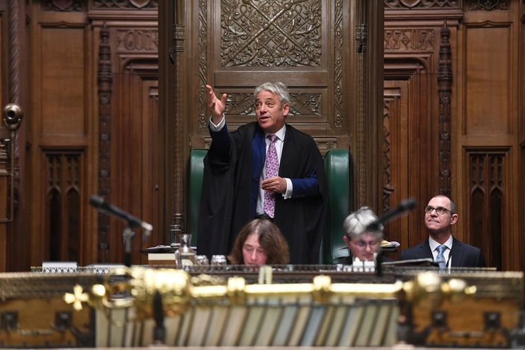 John Bercow in 2019, on his last day as Speaker of the UK House of Commons.  AP Image