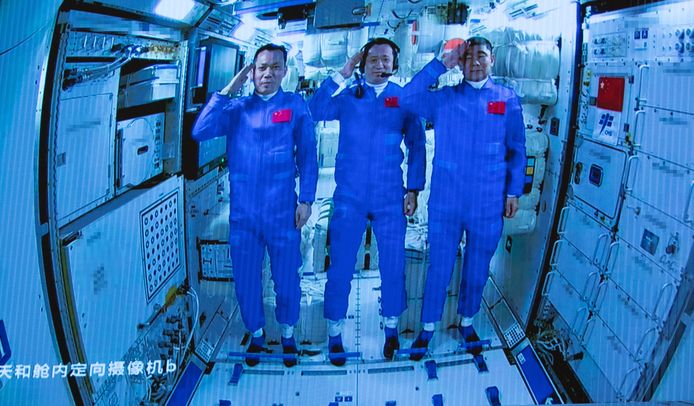 The three Chinese astronauts.