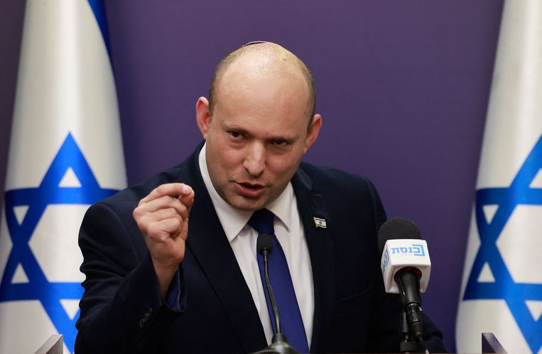 Israeli Prime Minister Naftali Bennett in the Knesset, the Israeli parliament.  AFP Image