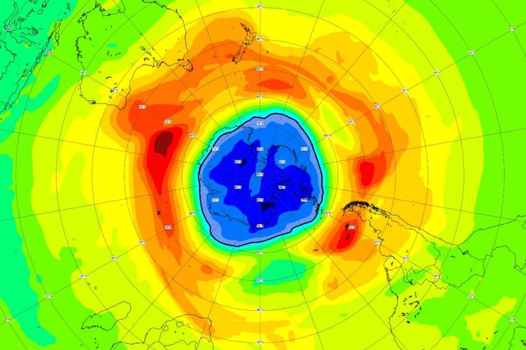 An unusually large hole in the ozone layer appears to be forming over the South Pole right now