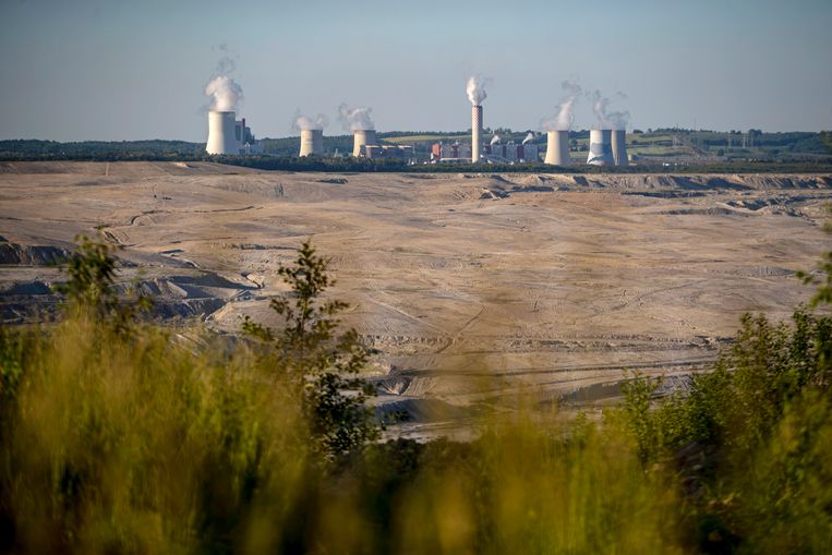 The Turów lignite mine, with a power station in the background.  EPA Image