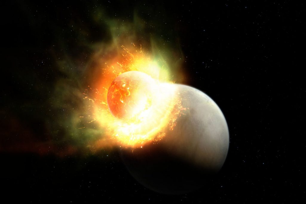 Massive collision costs the planet its atmosphere
