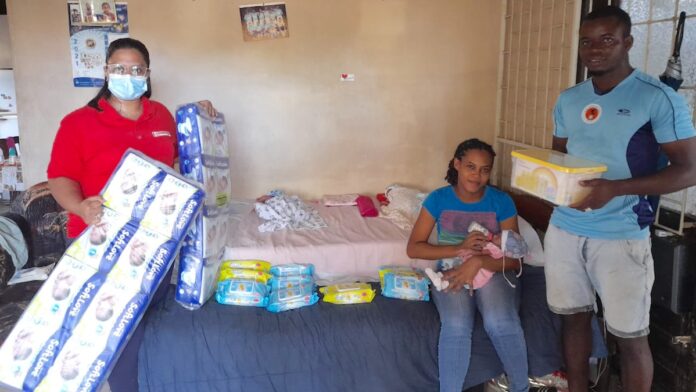 Parents of triplets receive 3 months of baby care products from Subisco