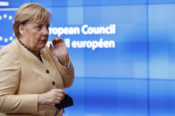 German Chancellor Angela Merkel arrives at EU summit in Brussels