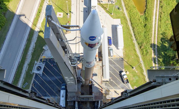 The United Launch Alliance Atlas V rocket carrying the Lucy spacecraft is ready for launch on Saturday morning.
