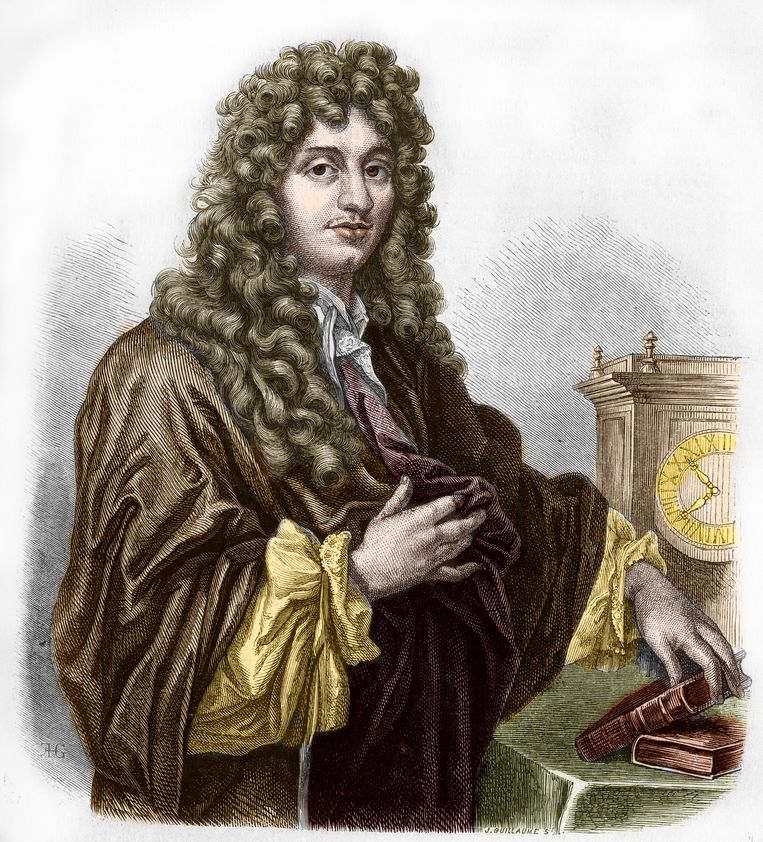 Portrait of Christiaan Huygens, who was the first to assert that all science begins with a hypothesis.  Statue 