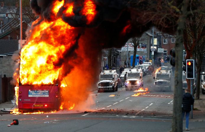 A bus was also set on fire by Northern Irish loyalists during protests in April.  Last night's incident is the fourth this year.