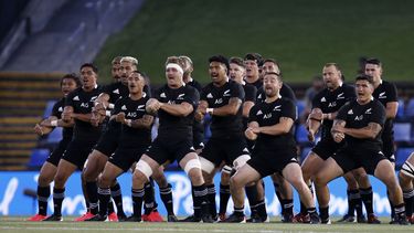 Photo of the rugby team doing the Haka