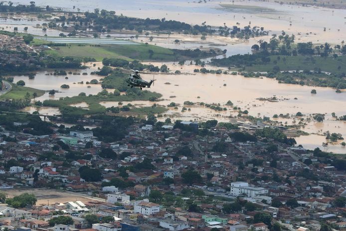 Severe flooding in Itamaraju, in the southern Brazilian state of Bahia.