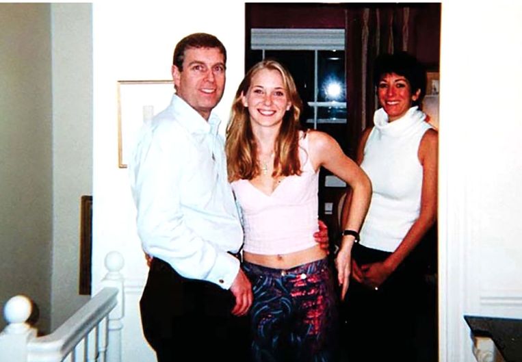 Prince Andrew with Virginia Gufre (then Roberts) in 2001.  Kislyn Maxwell, in the background, was found guilty by a judge in late December of aiding and abetting sexual abuse.  Image of Shutterstock HH ANP / REX