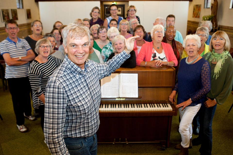 Robert Bakker with his The Voice Company during a rehearsal in Spaarndam.