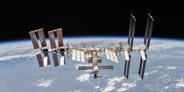 The International Space Station photographed by the crew of the Expedition 56 of the Soyuz spacecraft after its withdrawal.  Image of the International Space Station as of October 4, 2018. 