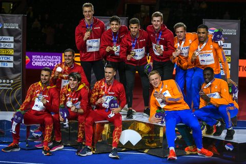 the 4x400m men with its bronze medal at the World Indoor Championships
