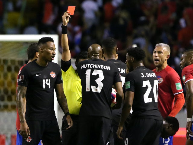 Canadian Marc Anthony Kay received a red card from referee Saeed Martinez on March 25, 2022