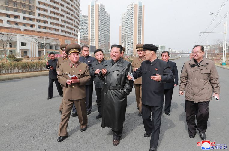 North Korean leader Kim Jong-un inspects a new compound in Pyonyang, in an undated photo released by the state news agency on Wednesday.  ImageAFP