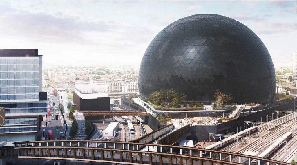 London's skyline expands with huge spherical sports and concert venues