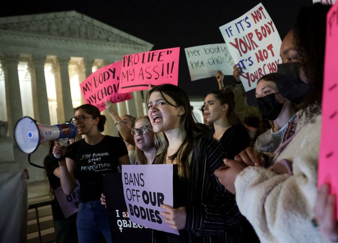 Abortion supporters and opponents almost immediately took to the streets to demonstrate outside the Supreme Court in Washington.