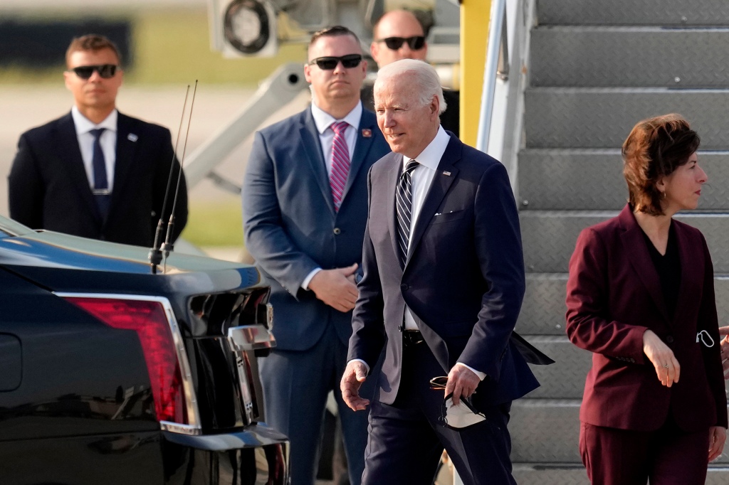 Biden arrived at the Ozone Airport in South Korea on Friday.