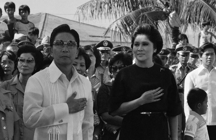 Ferdinand Marcos and his wife Imelda in 1977.