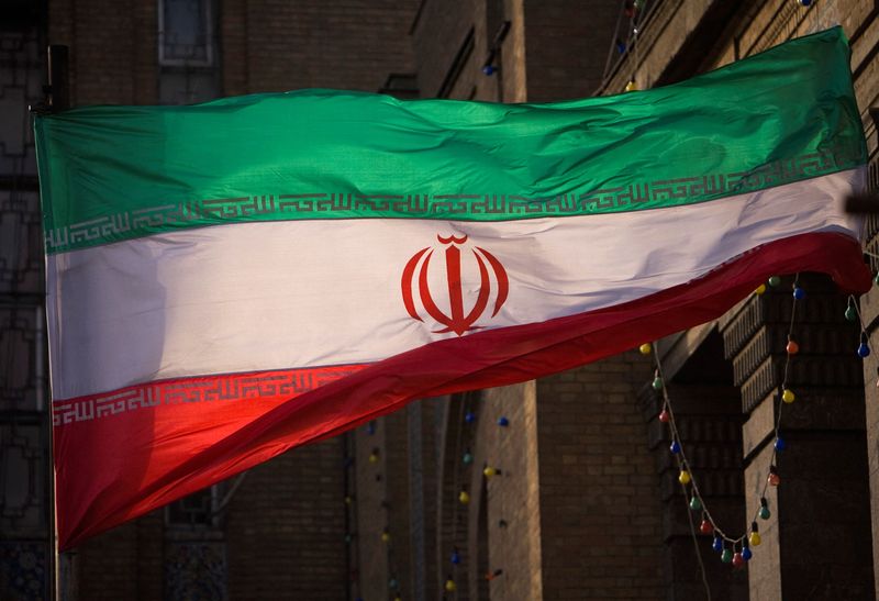 FILE PHOTO: Iranian flag pictured in front of Iran