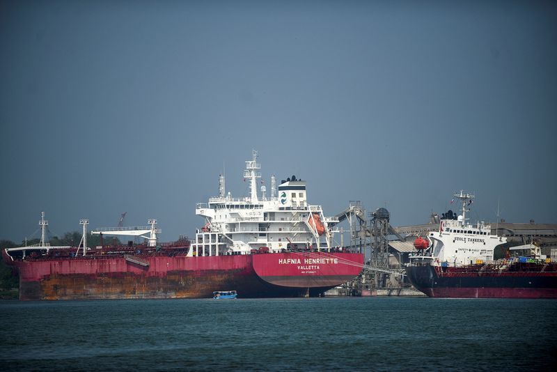 FILE PHOTO: Oil tankers are docked at the port of Tuxpan