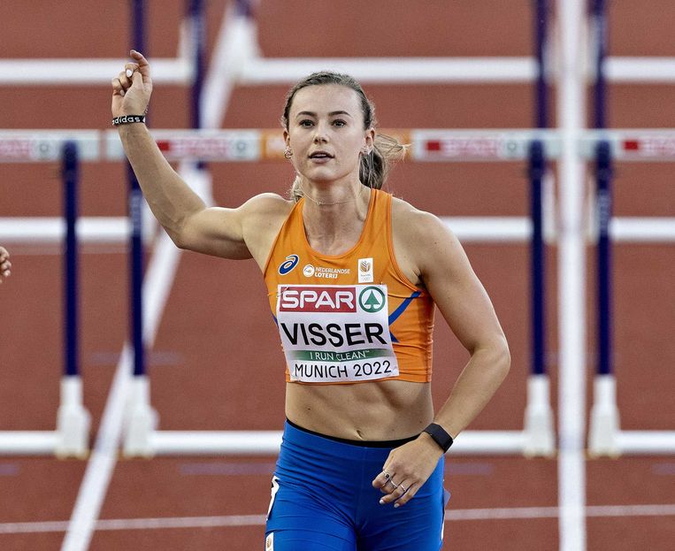 Nadine Visser in action during the semi-final of the 100 meters hurdles during the eleventh day of the European Championships in 2022. Image ANP
