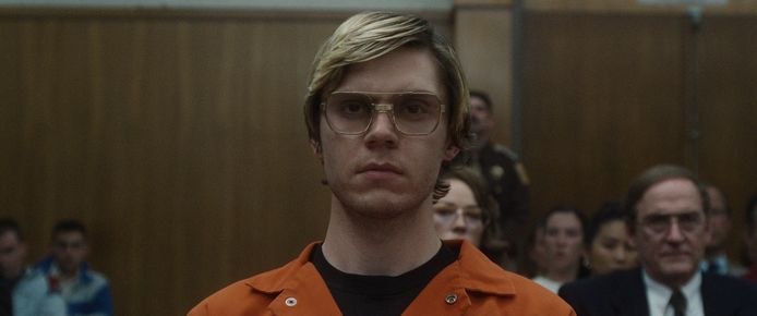 Evan Peters as Jeffrey Dahmer.
